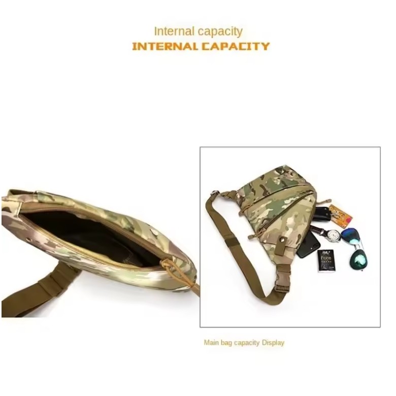Camouflage Tactical Chest Bag – Waterproof Crossbody Pack for Men - Image 5